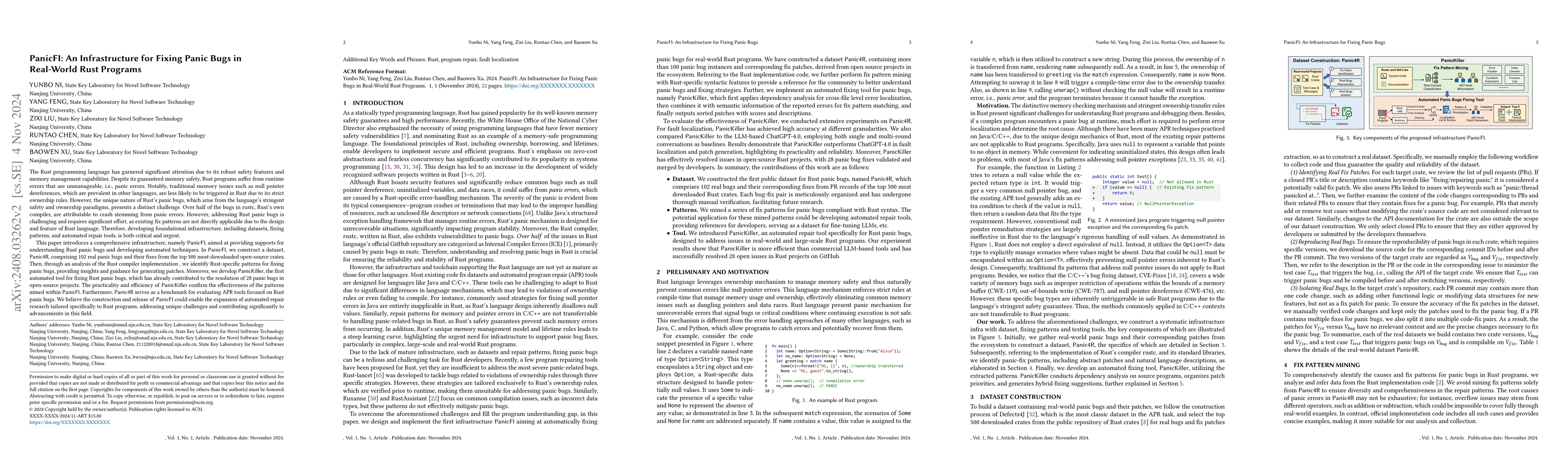 Thumbnail for PanicFI: An Infrastructure for Fixing Panic Bugs in Real-World Rust
  Programs