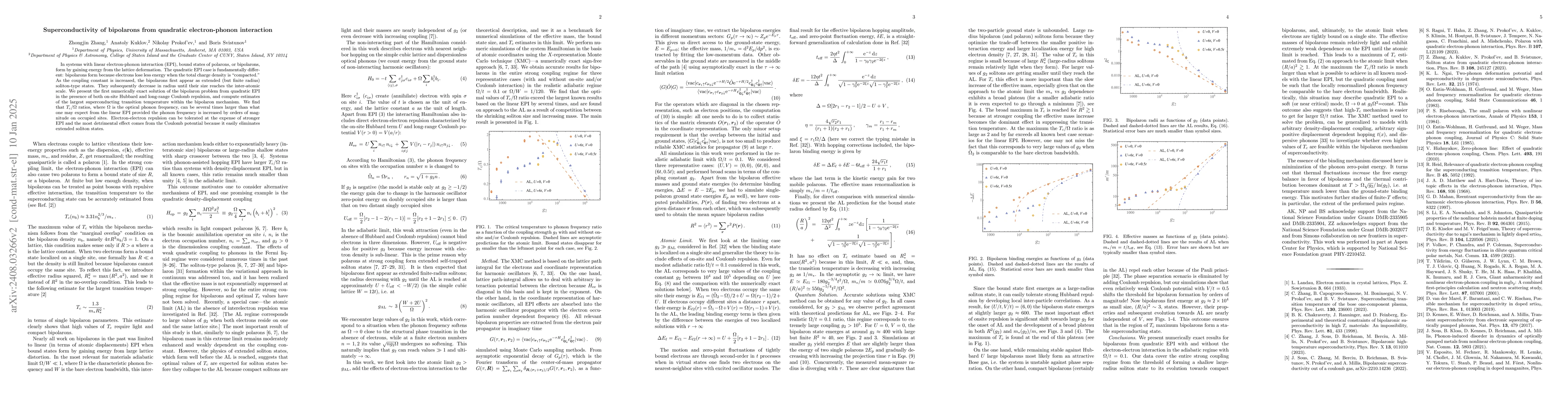 Thumbnail for Superconductivity of bipolarons from quadratic electron-phonon
  interaction
