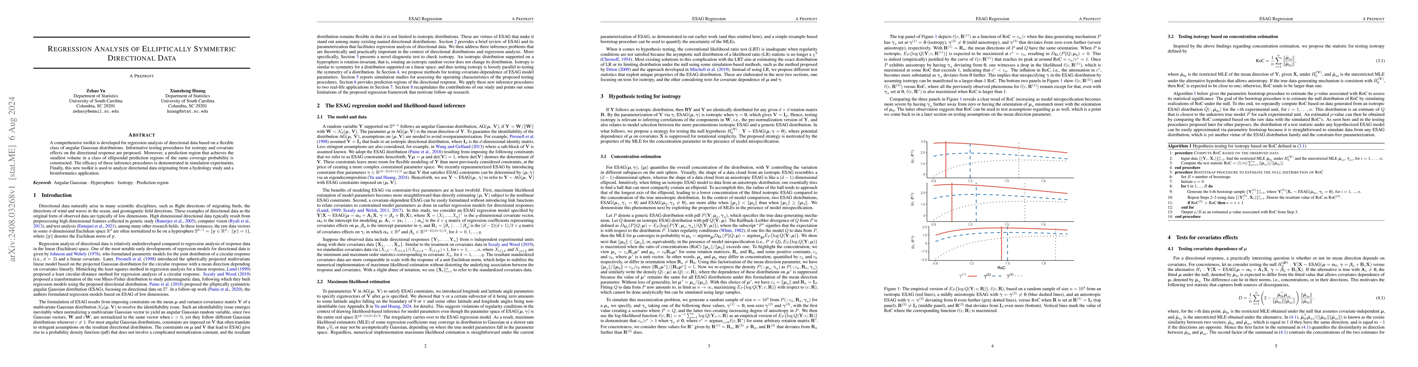Thumbnail for Regression analysis of elliptically symmetric direction data