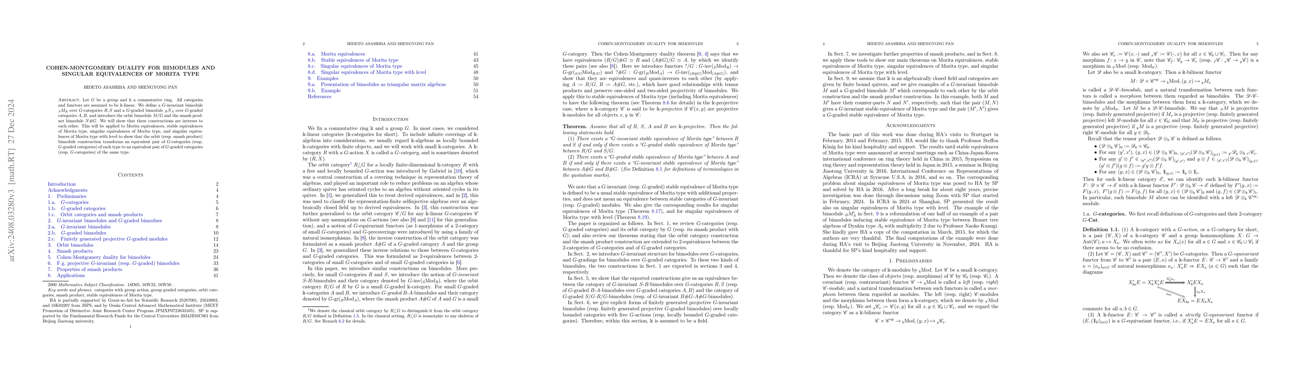 Thumbnail for Cohen-Montgomery duality for bimodules and singular equivalences of
  Morita type