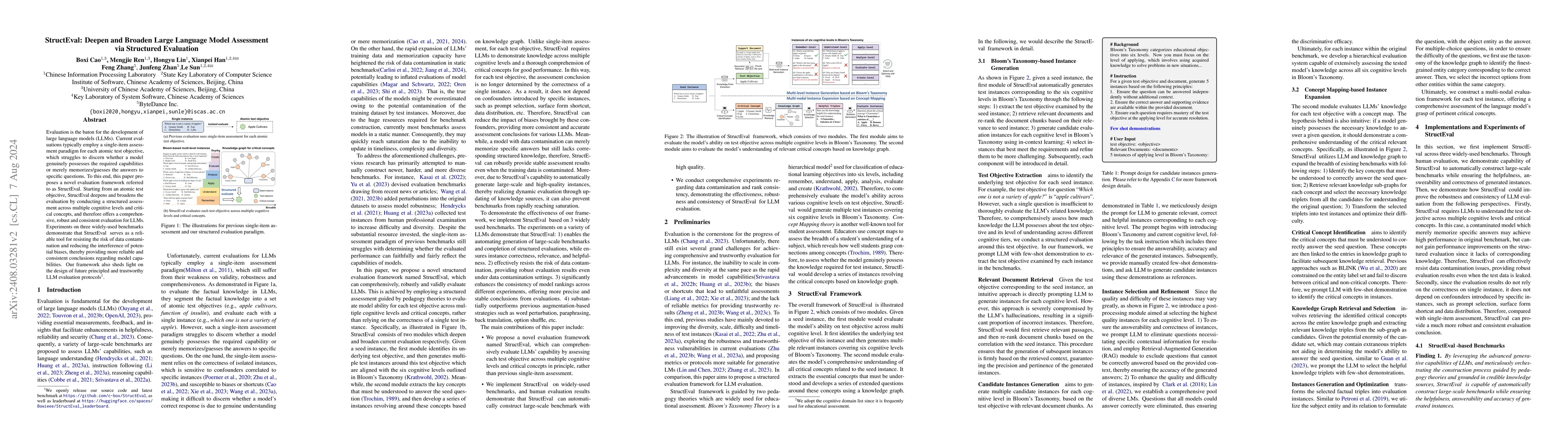 Thumbnail for StructEval: Deepen and Broaden Large Language Model Assessment via
  Structured Evaluation