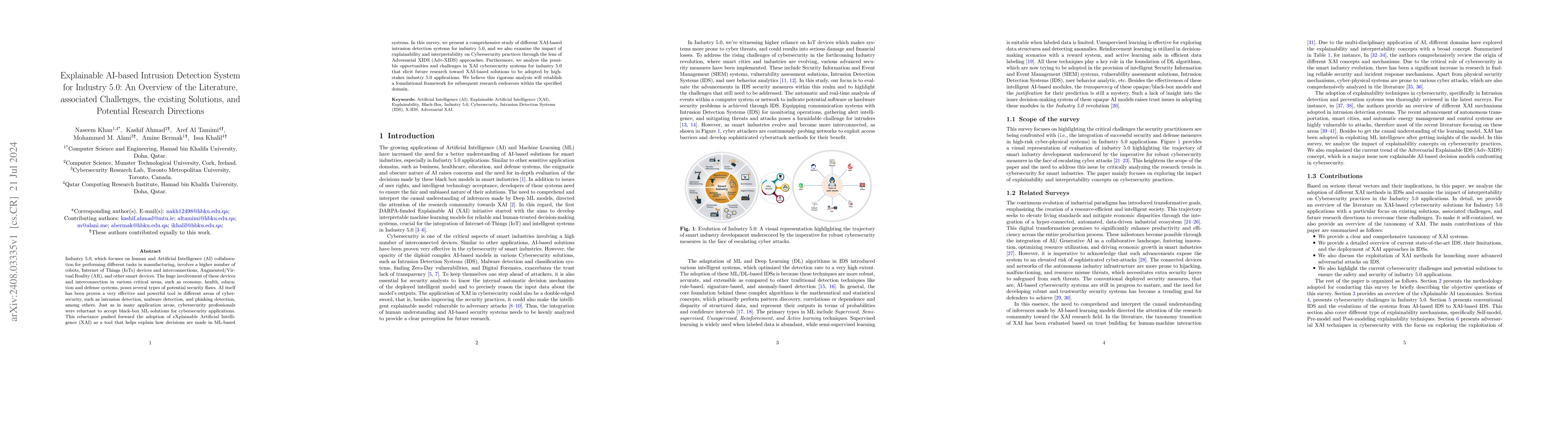 Thumbnail for Explainable AI-based Intrusion Detection System for Industry 5.0: An
  Overview of the Literature, associated Challenges, the existing Solutions,
  and Potential Research Directions