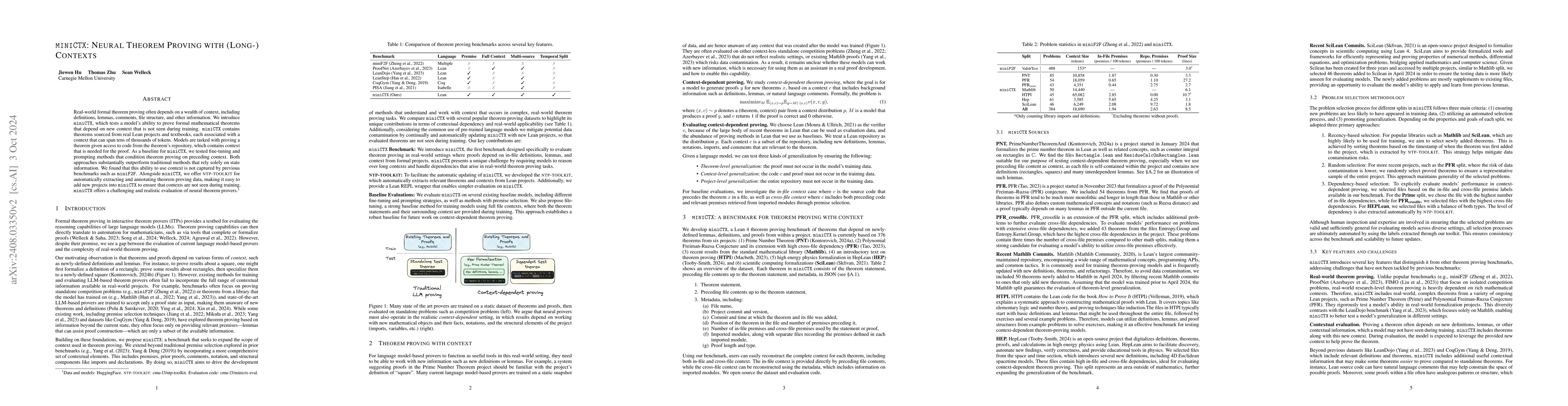 Thumbnail for miniCTX: Neural Theorem Proving with (Long-)Contexts