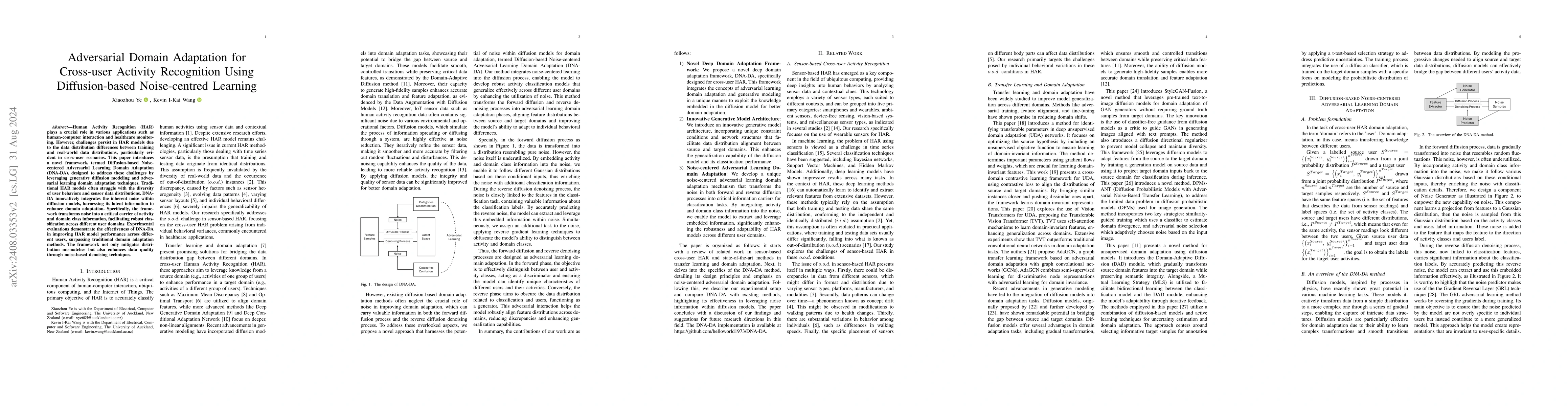 Thumbnail for Adversarial Domain Adaptation for Cross-user Activity Recognition Using
  Diffusion-based Noise-centred Learning