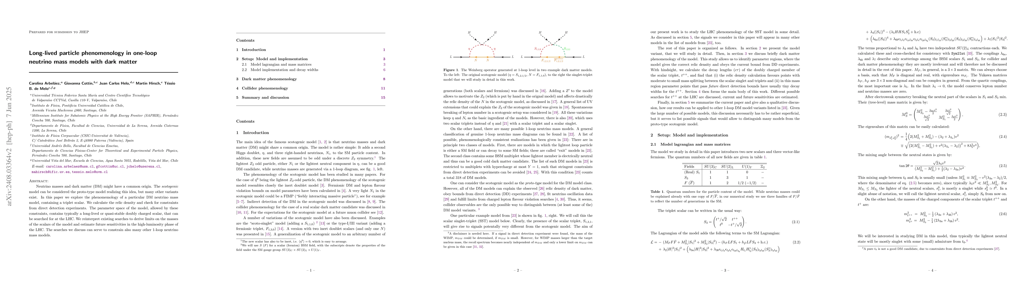 Thumbnail for Long-lived particle phenomenology in one-loop neutrino mass models with
  dark matter