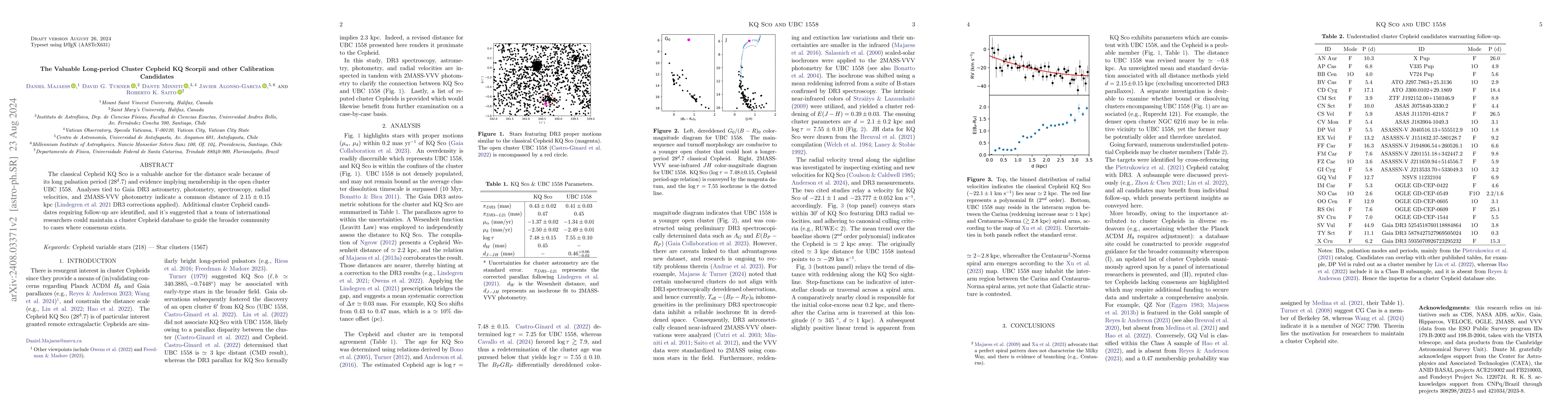 Thumbnail for The Valuable Long-period Cluster Cepheid KQ Scorpii and other
  Calibration Candidates