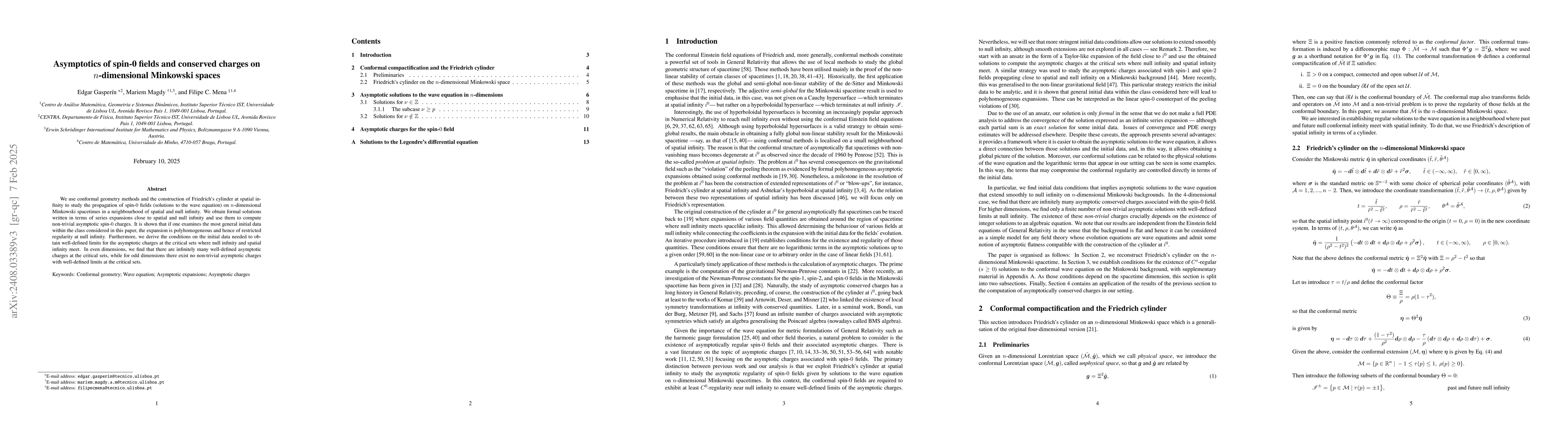Thumbnail for Asymptotics of spin-0 fields and conserved charges on n-dimensional
  Minkowski spaces
