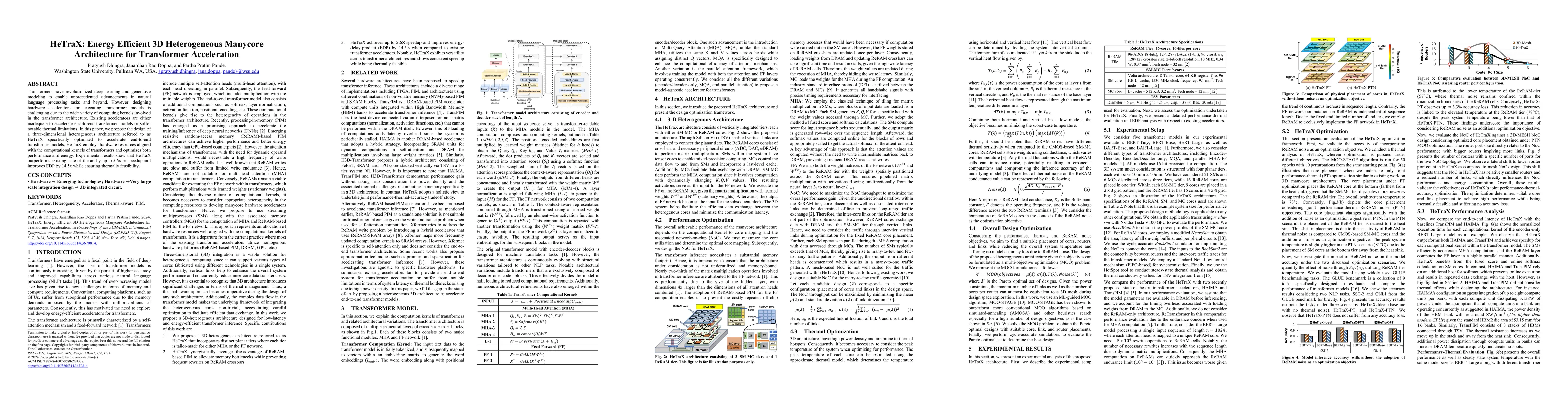 Thumbnail for HeTraX: Energy Efficient 3D Heterogeneous Manycore Architecture for
  Transformer Acceleration