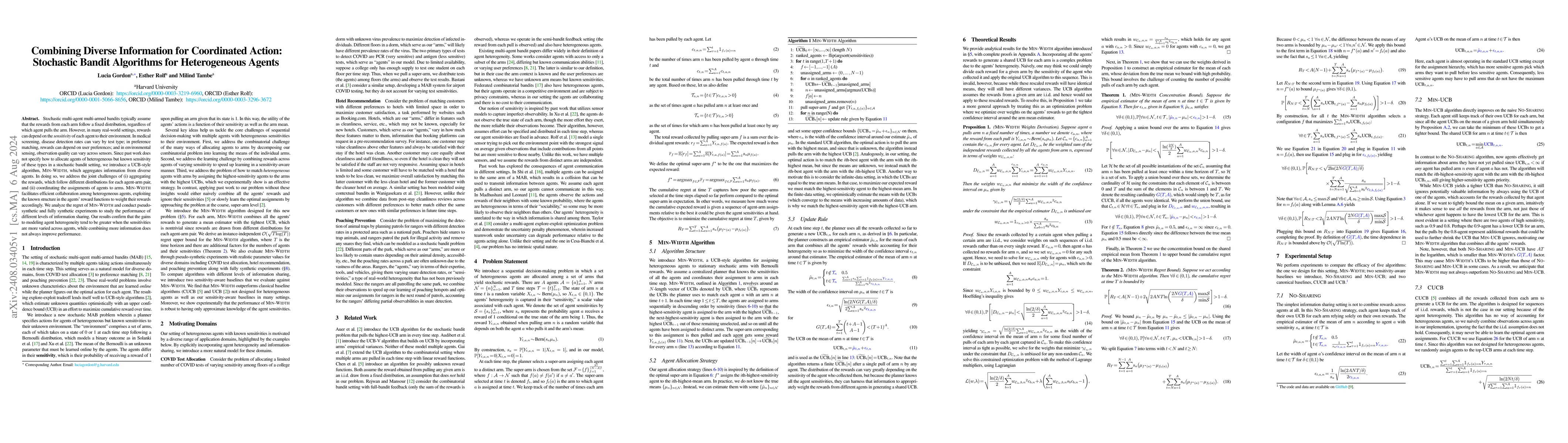 Thumbnail for Combining Diverse Information for Coordinated Action: Stochastic Bandit
  Algorithms for Heterogeneous Agents