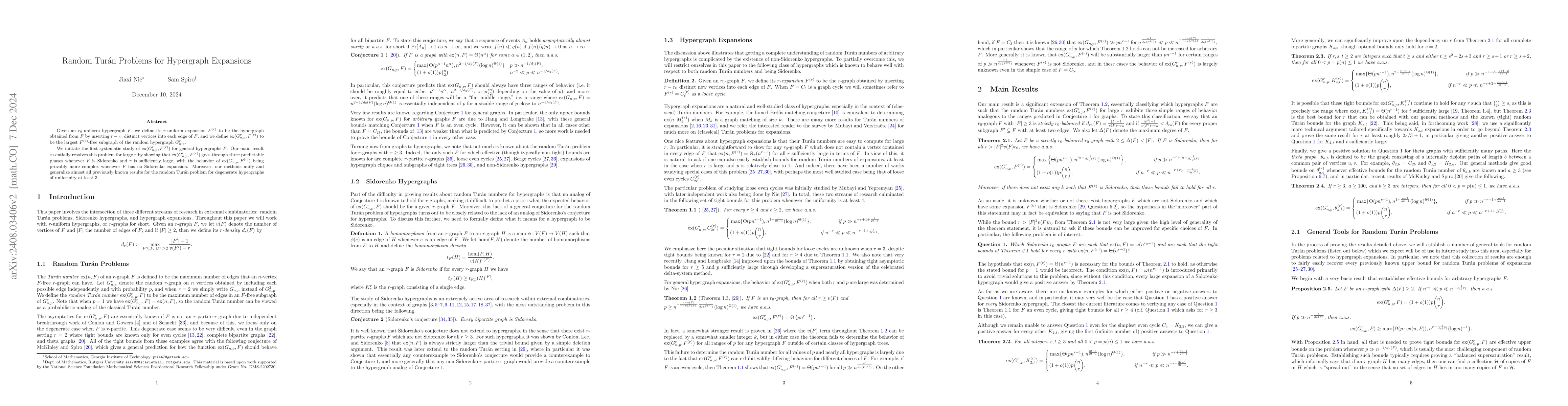 Thumbnail for Random Turán Problems for Hypergraph Expansions