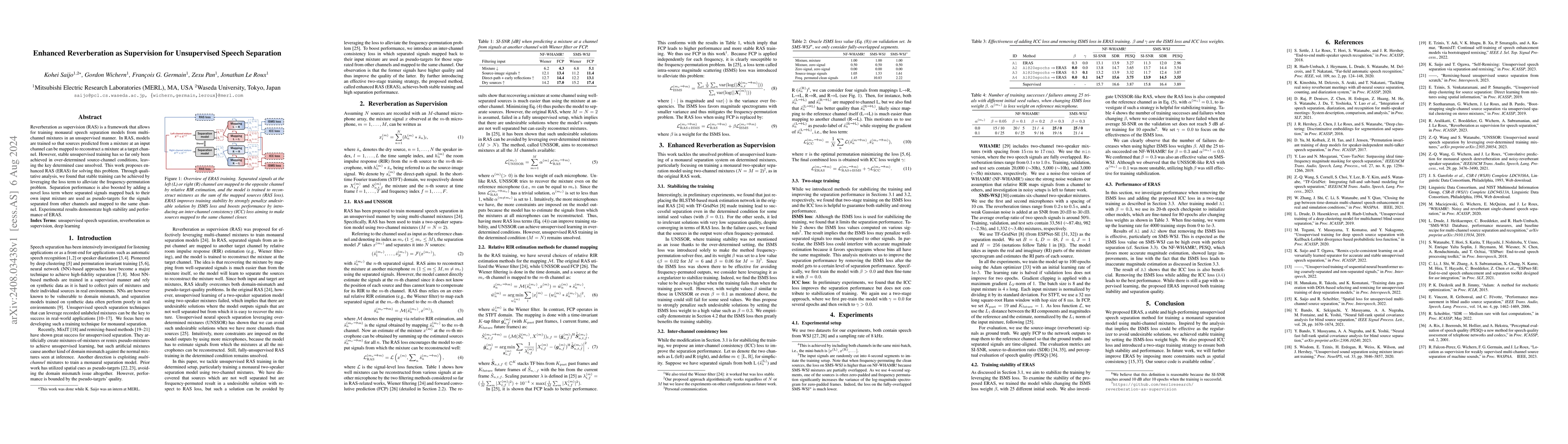 Thumbnail for Enhanced Reverberation as Supervision for Unsupervised Speech Separation