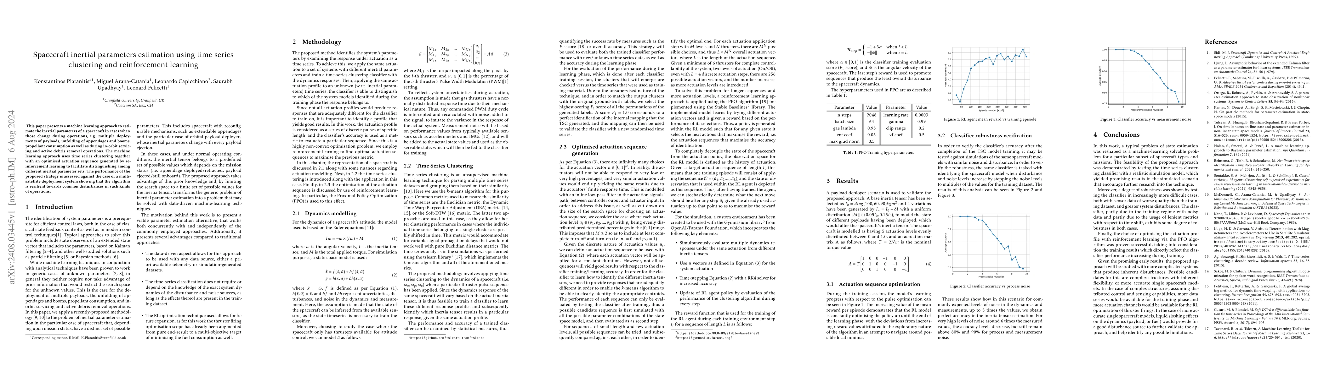 Thumbnail for Spacecraft inertial parameters estimation using time series clustering
  and reinforcement learning