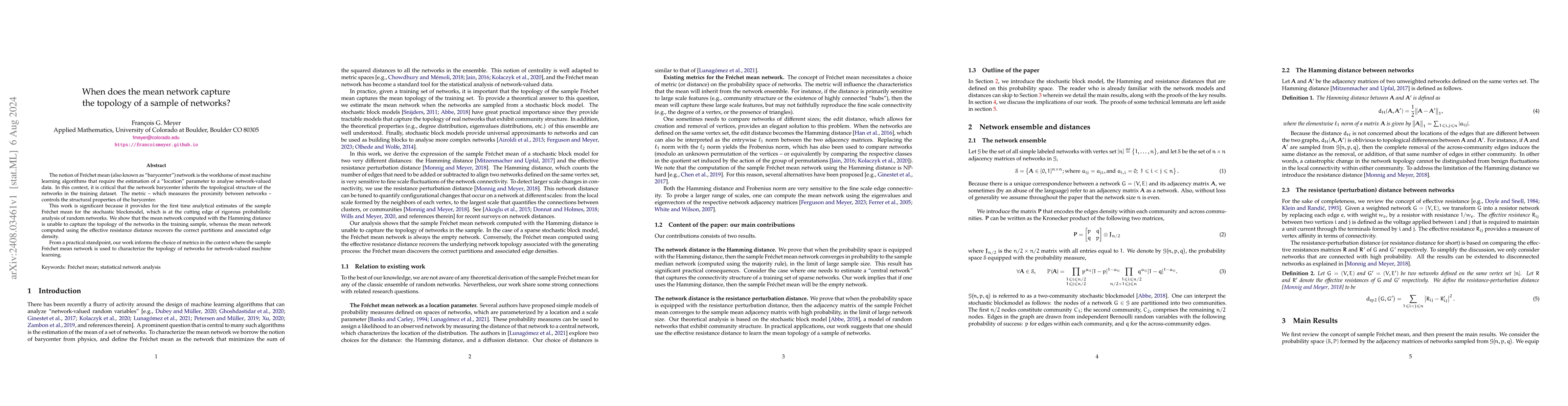 Thumbnail for When does the mean network capture the topology of a sample of networks?