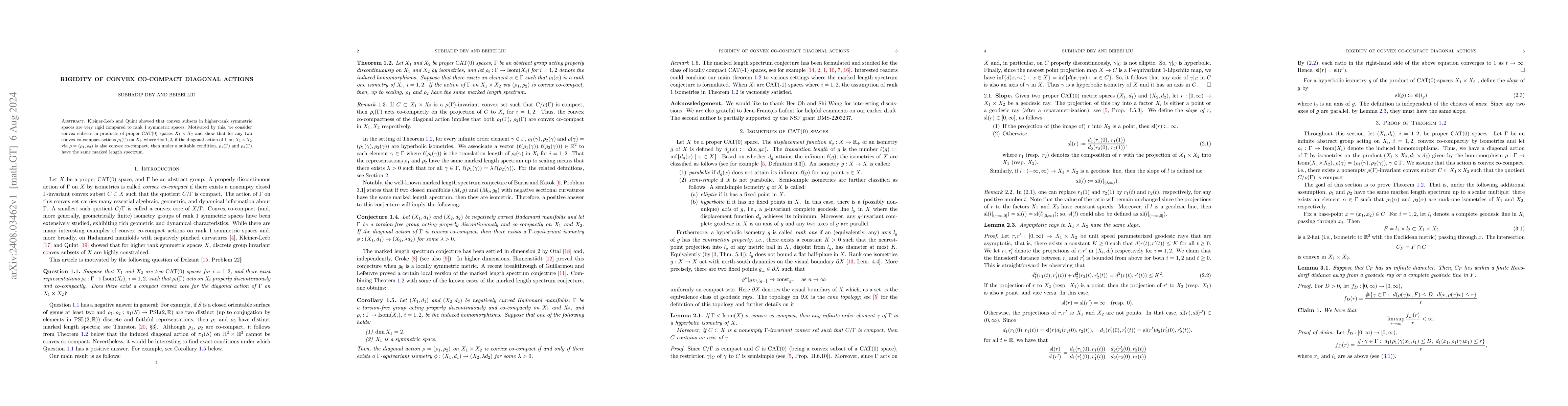 Thumbnail for Rigidity of convex co-compact diagonal actions
