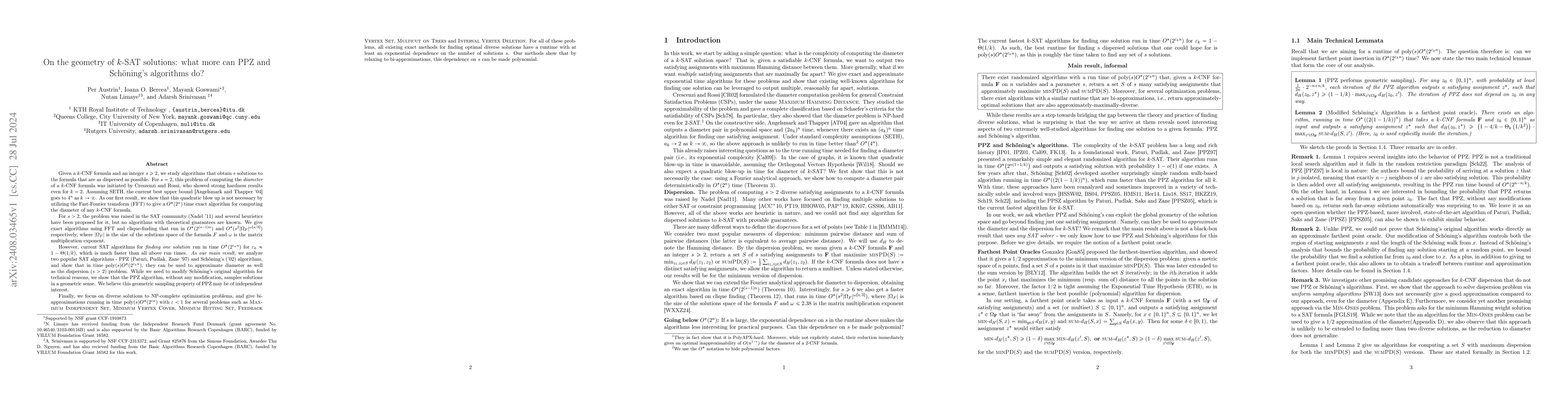 Thumbnail for On the geometry of $k$-SAT solutions: what more can PPZ and Schöning's
  algorithms do?