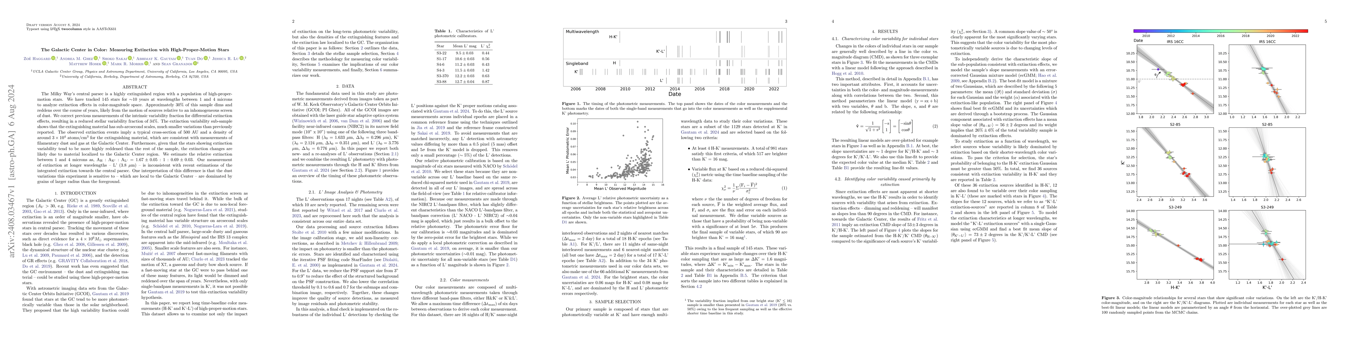 Thumbnail for The Galactic Center in Color: Measuring Extinction with
  High-Proper-Motion Stars
