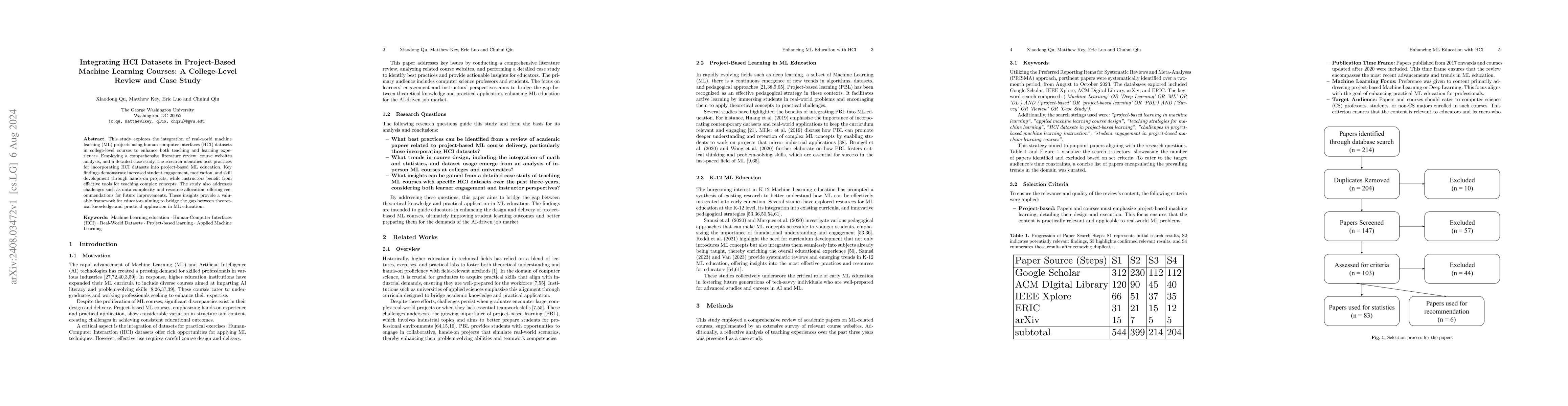 Thumbnail for Integrating HCI Datasets in Project-Based Machine Learning Courses: A
  College-Level Review and Case Study