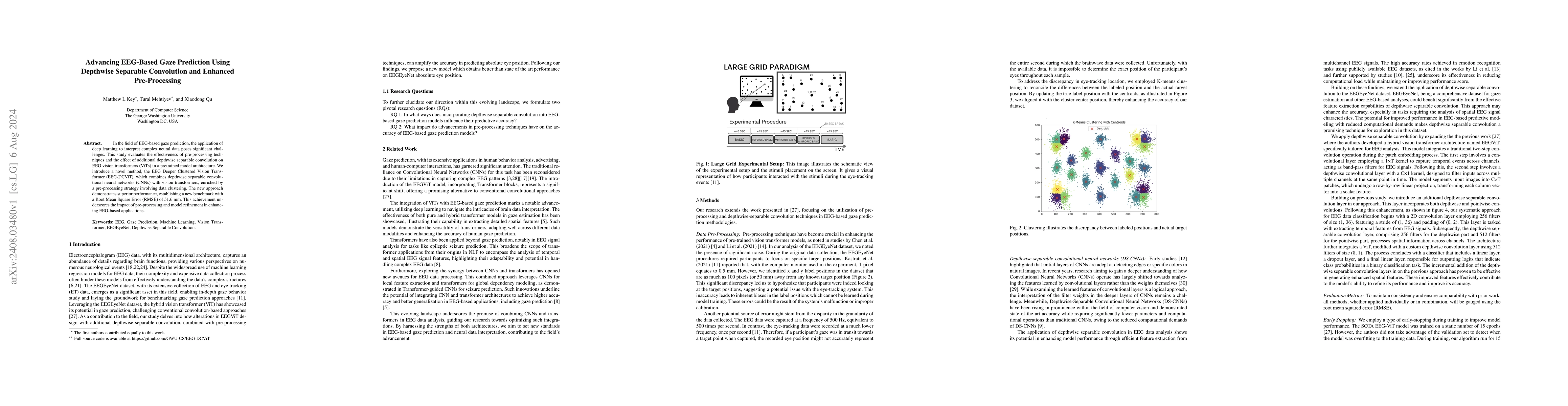 Thumbnail for Advancing EEG-Based Gaze Prediction Using Depthwise Separable
  Convolution and Enhanced Pre-Processing