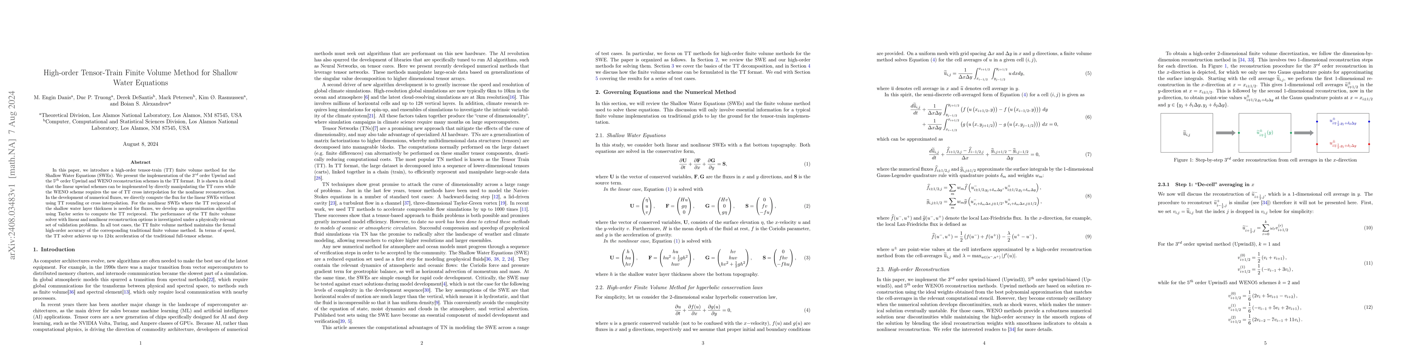 Thumbnail for High-order Tensor-Train Finite Volume Method for Shallow Water Equations