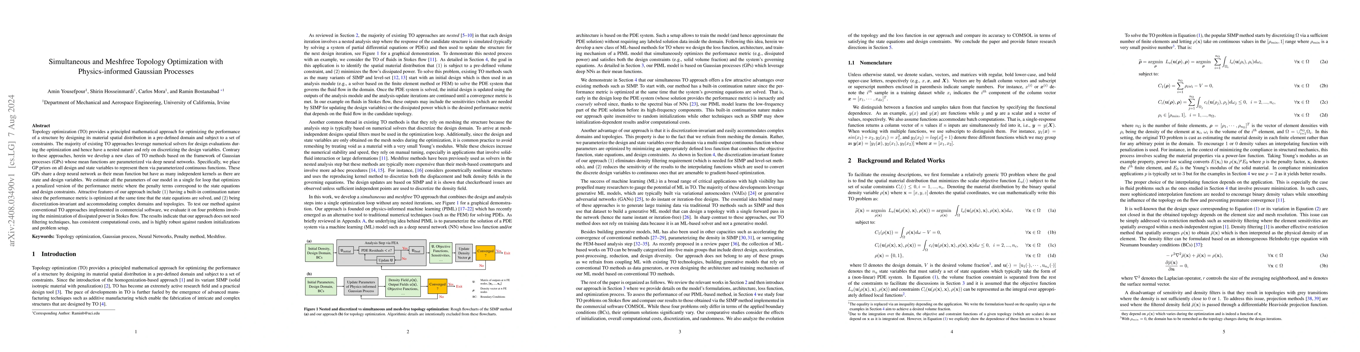 Thumbnail for Simultaneous and Meshfree Topology Optimization with Physics-informed
  Gaussian Processes