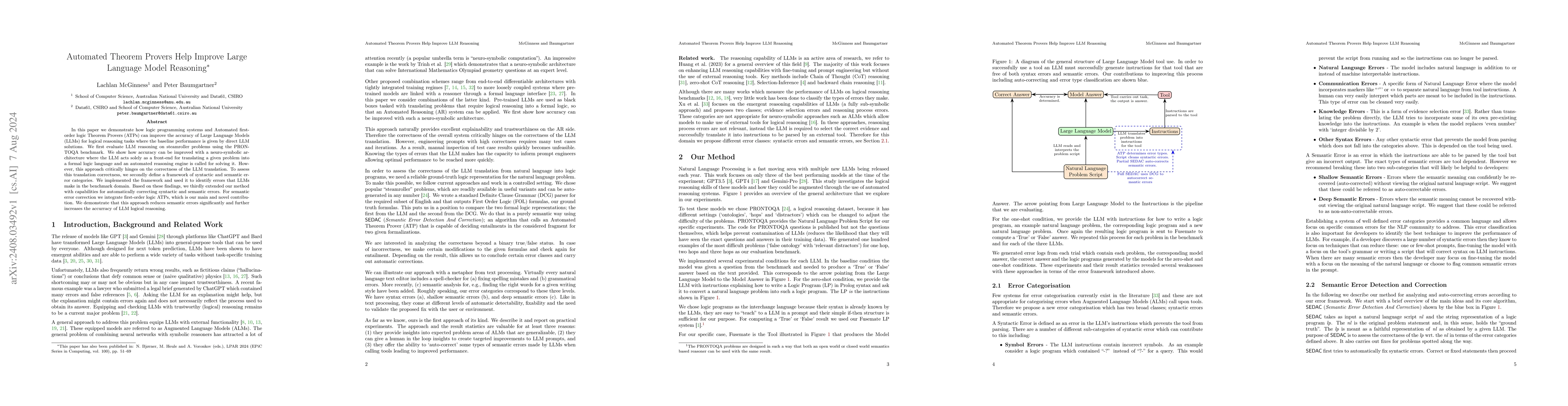 Thumbnail for Automated Theorem Provers Help Improve Large Language Model Reasoning