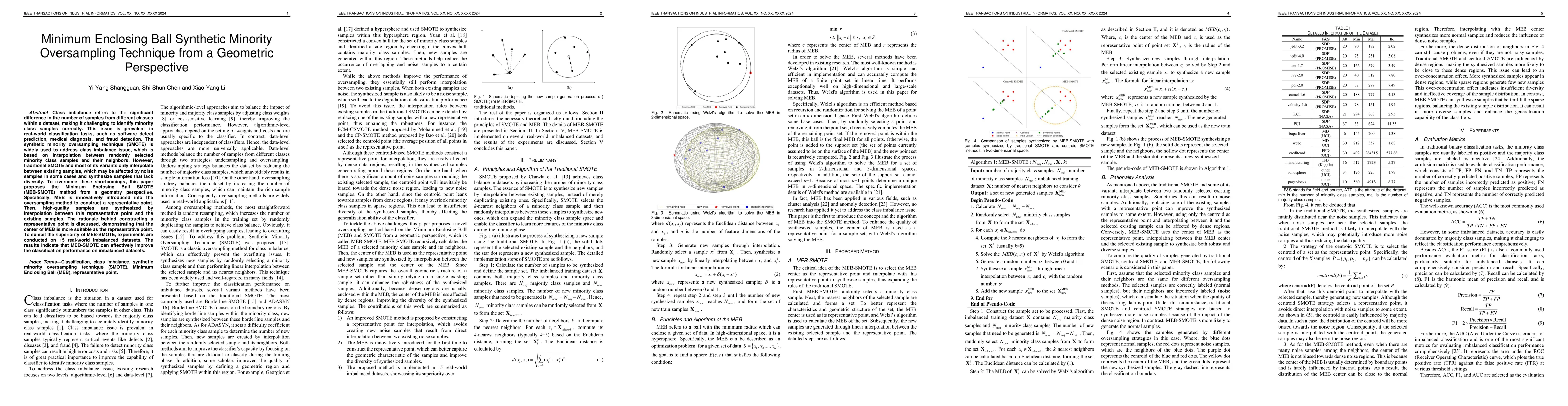 Thumbnail for Minimum Enclosing Ball Synthetic Minority Oversampling Technique from a
  Geometric Perspective
