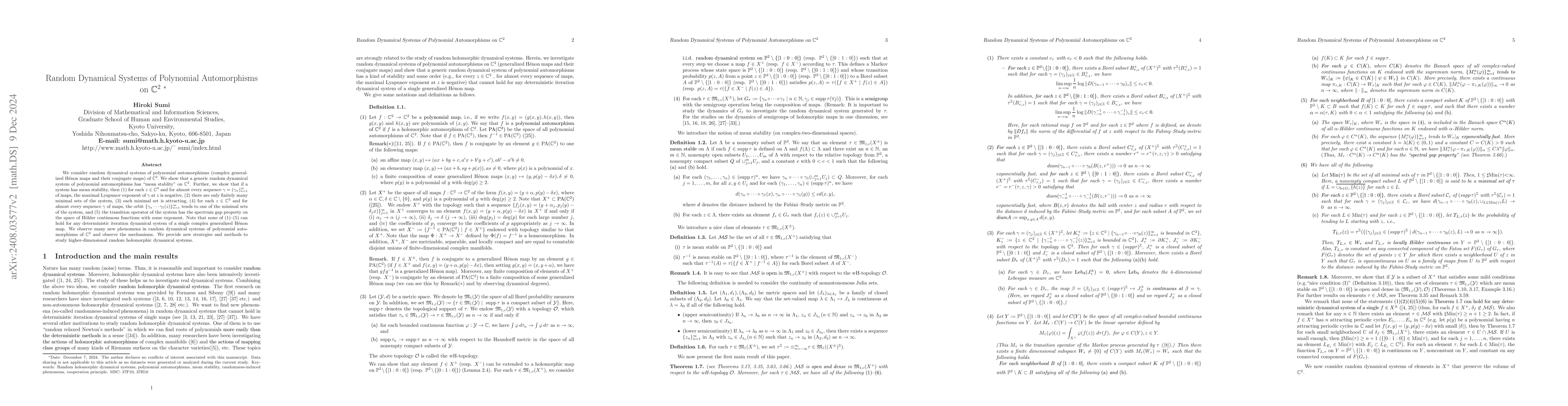 Thumbnail for Random dynamical systems of polynomial automorphisms on $\Bbb{C}^{2}$