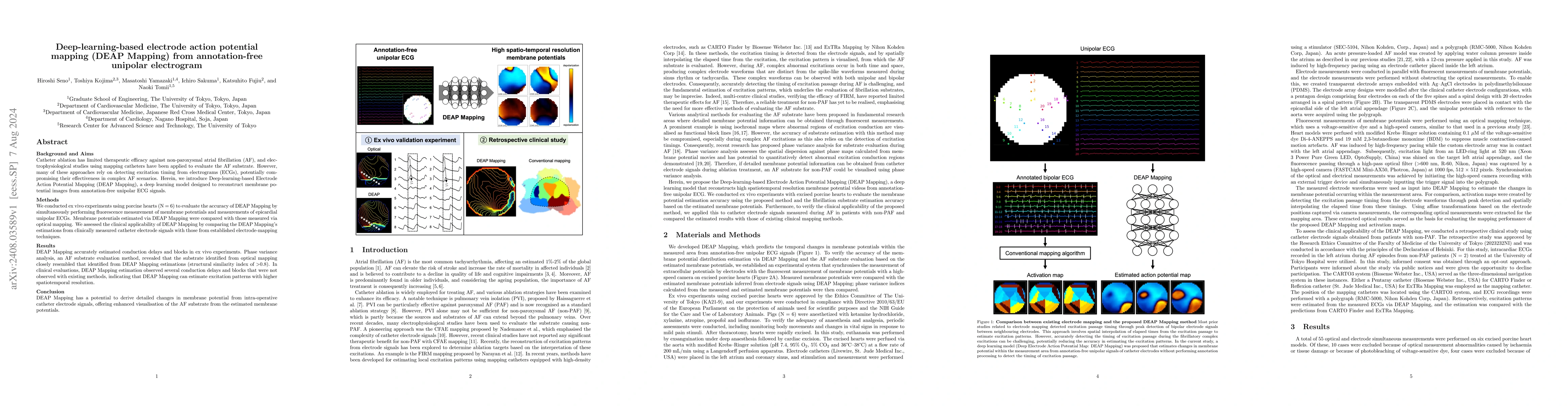 Thumbnail for Deep-learning-based electrode action potential mapping (DEAP Mapping)
  from annotation-free unipolar electrogram