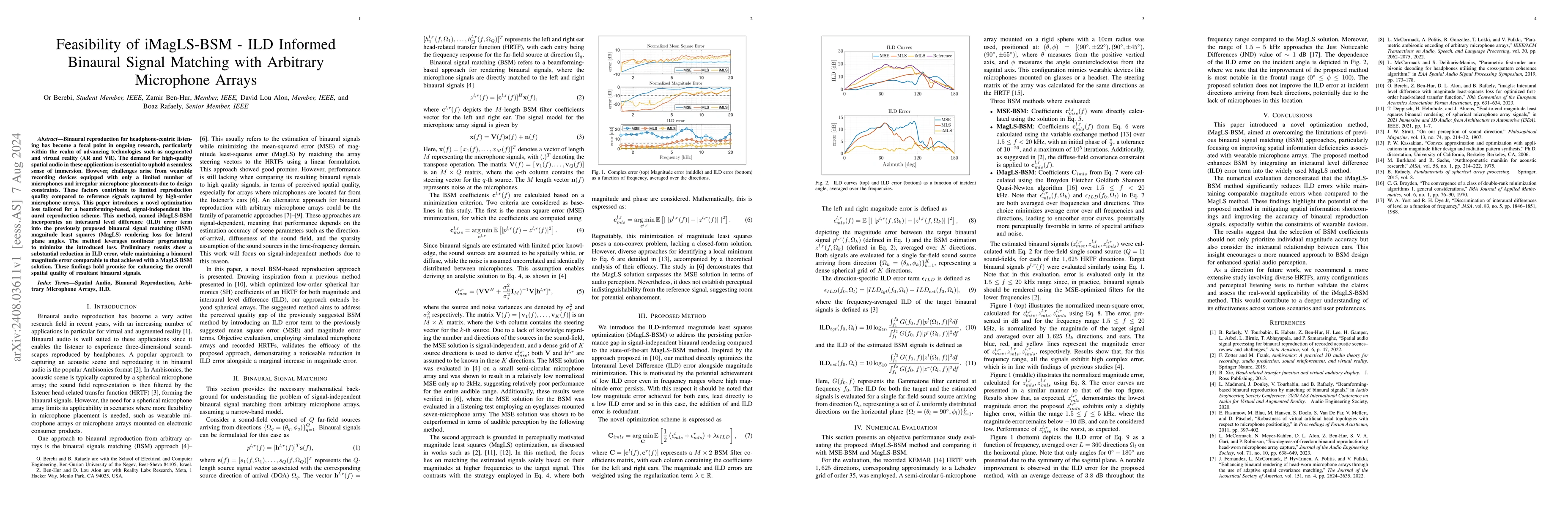 Thumbnail for Feasibility of iMagLS-BSM -- ILD Informed Binaural Signal Matching with
  Arbitrary Microphone Arrays