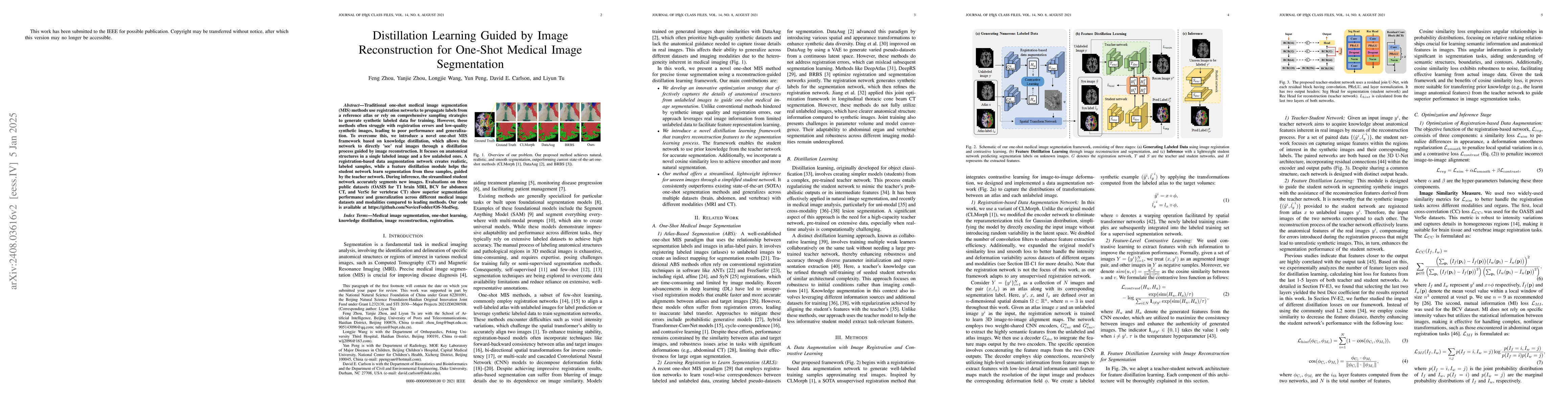Thumbnail for Distillation Learning Guided by Image Reconstruction for One-Shot
  Medical Image Segmentation