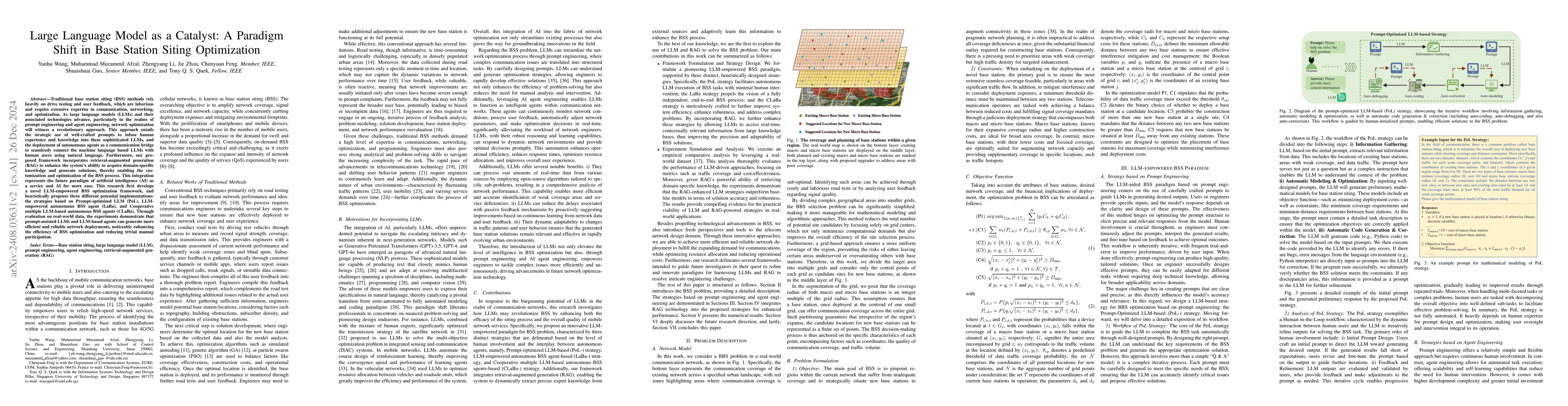 Thumbnail for Large Language Models for Base Station Siting: Intelligent Deployment
  based on Prompt or Agent