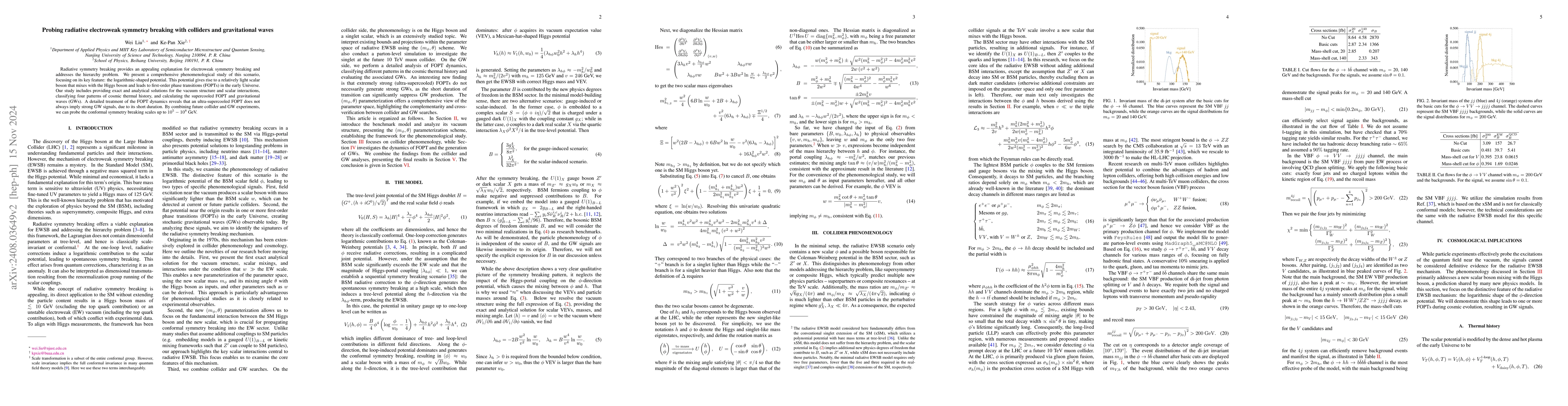 Thumbnail for Probing radiative electroweak symmetry breaking with colliders and
  gravitational waves
