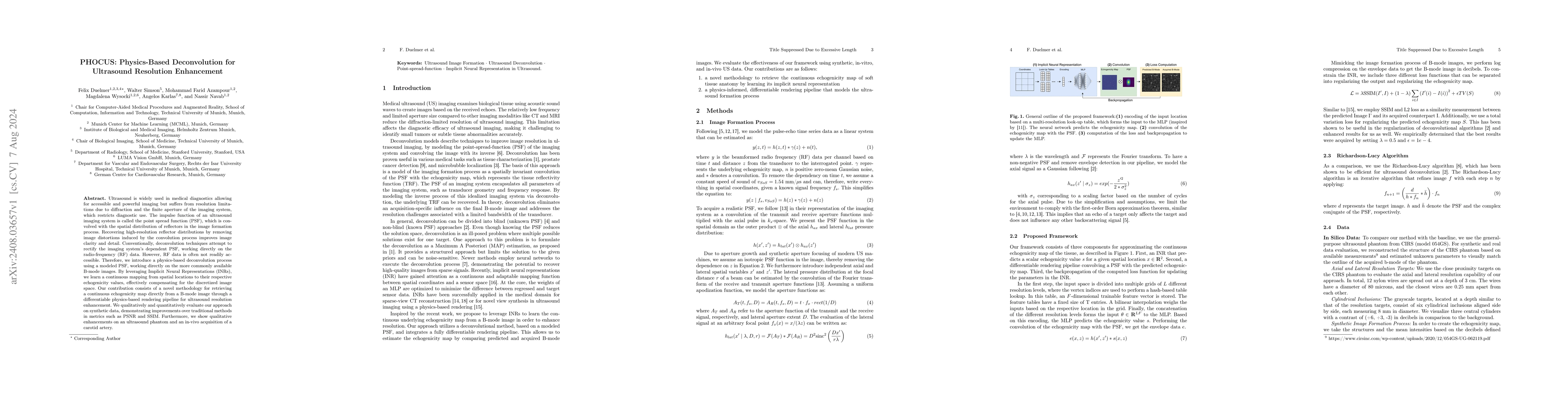 Thumbnail for PHOCUS: Physics-Based Deconvolution for Ultrasound Resolution
  Enhancement