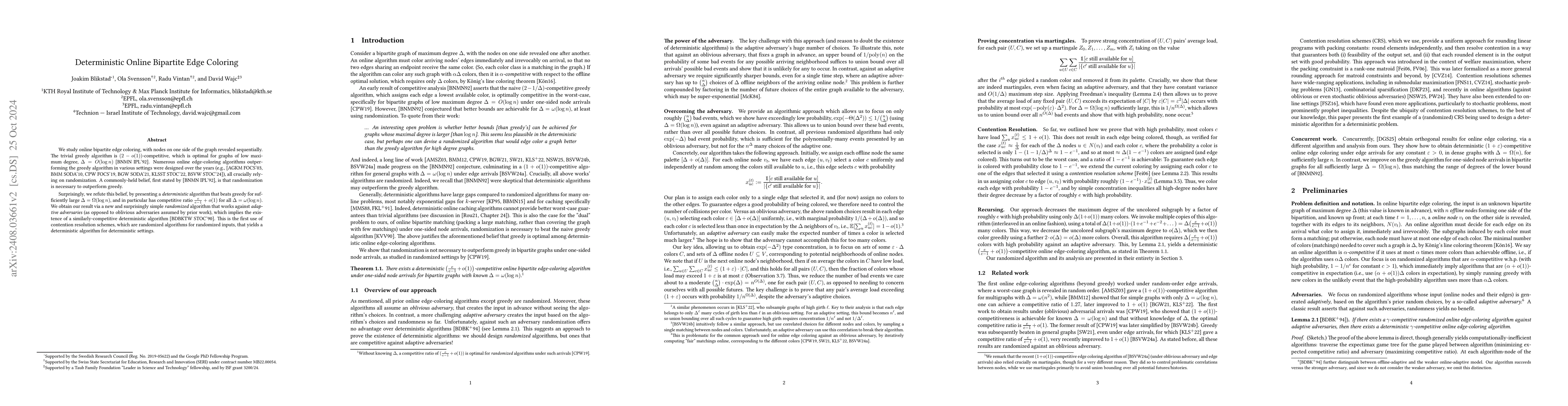 Thumbnail for Deterministic Online Bipartite Edge Coloring
