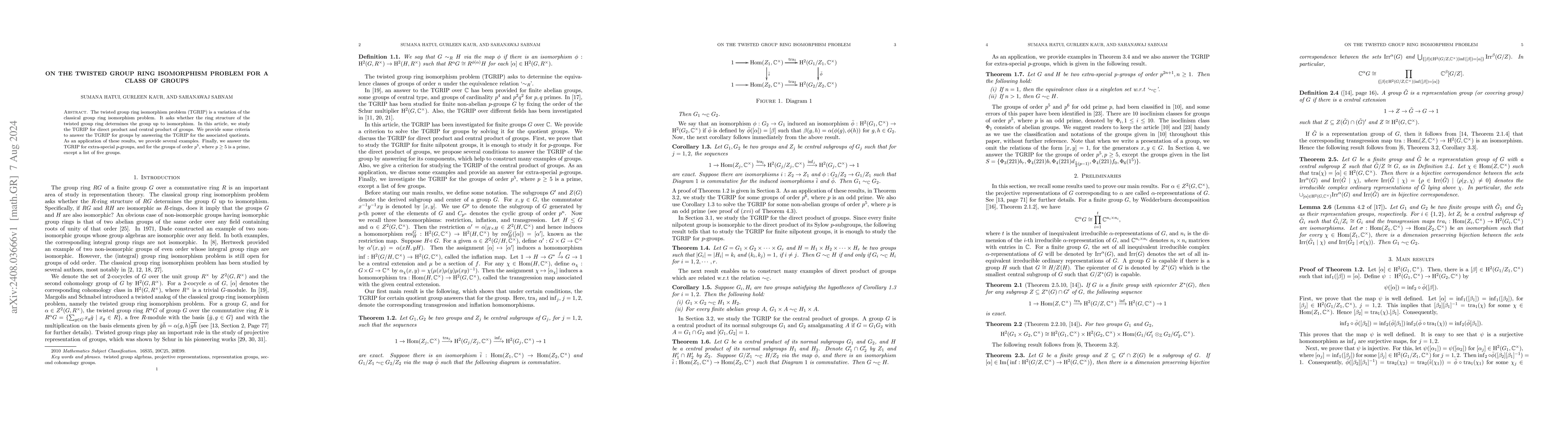 Thumbnail for On the Twisted Group Ring Isomorphism Problem for a class of groups