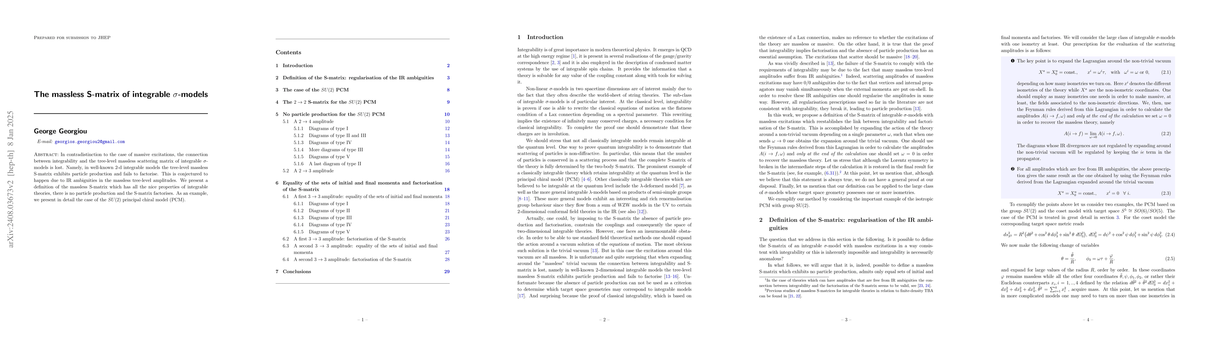 Thumbnail for The massless S-matrix of integrable $σ$-models