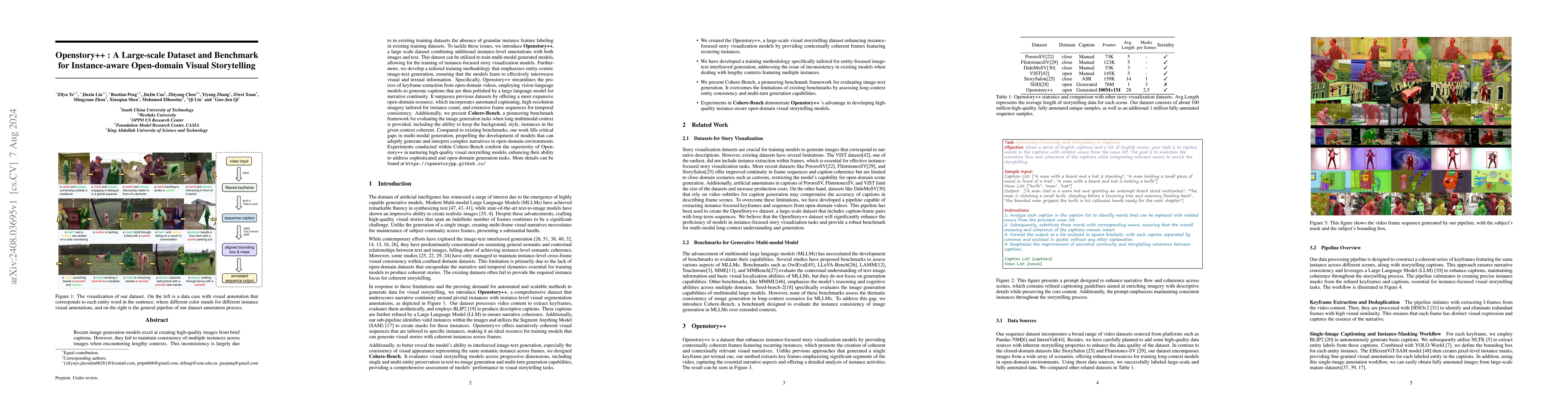 Thumbnail for Openstory++: A Large-scale Dataset and Benchmark for Instance-aware
  Open-domain Visual Storytelling