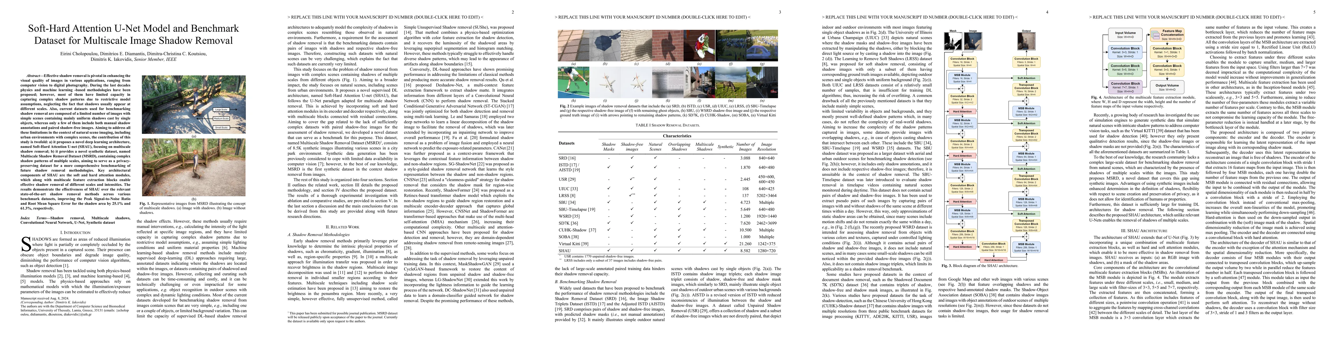 Thumbnail for Soft-Hard Attention U-Net Model and Benchmark Dataset for Multiscale
  Image Shadow Removal