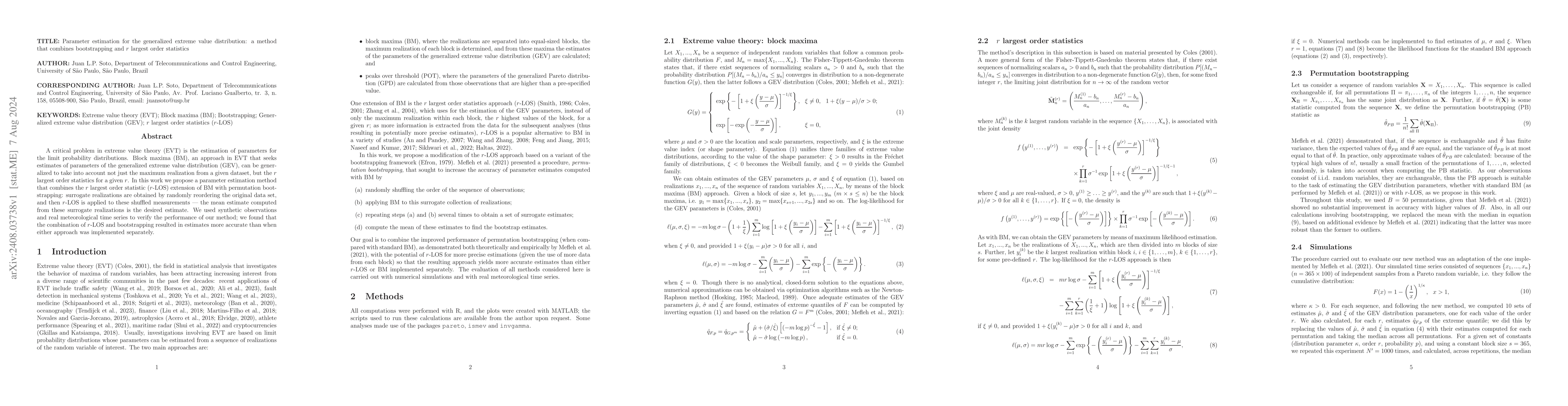 Thumbnail for Parameter estimation for the generalized extreme value distribution: a
  method that combines bootstrapping and r largest order statistics