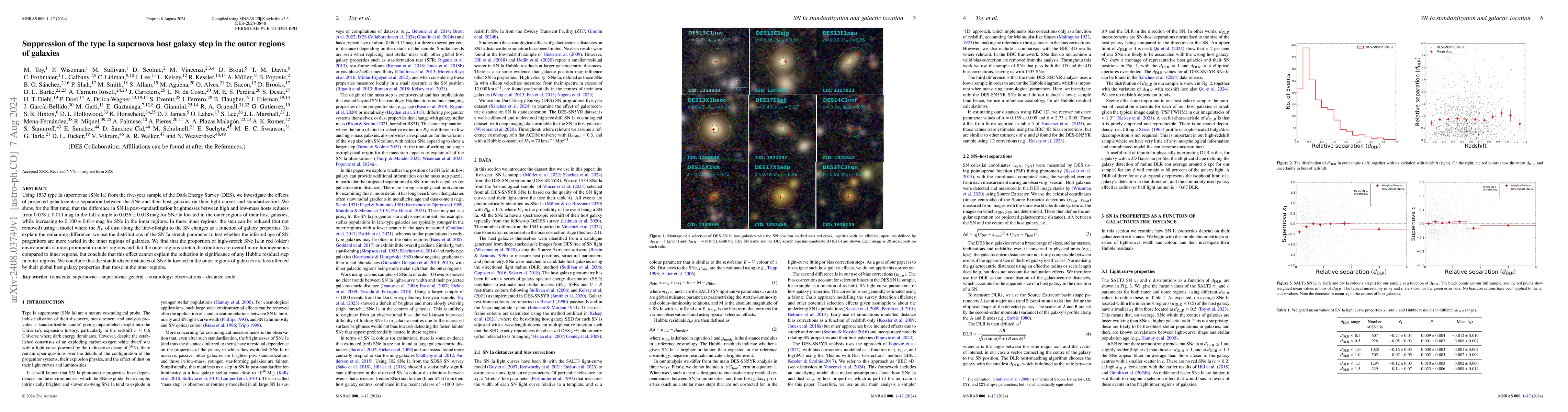 Thumbnail for Suppression of the type Ia supernova host galaxy step in the outer
  regions of galaxies