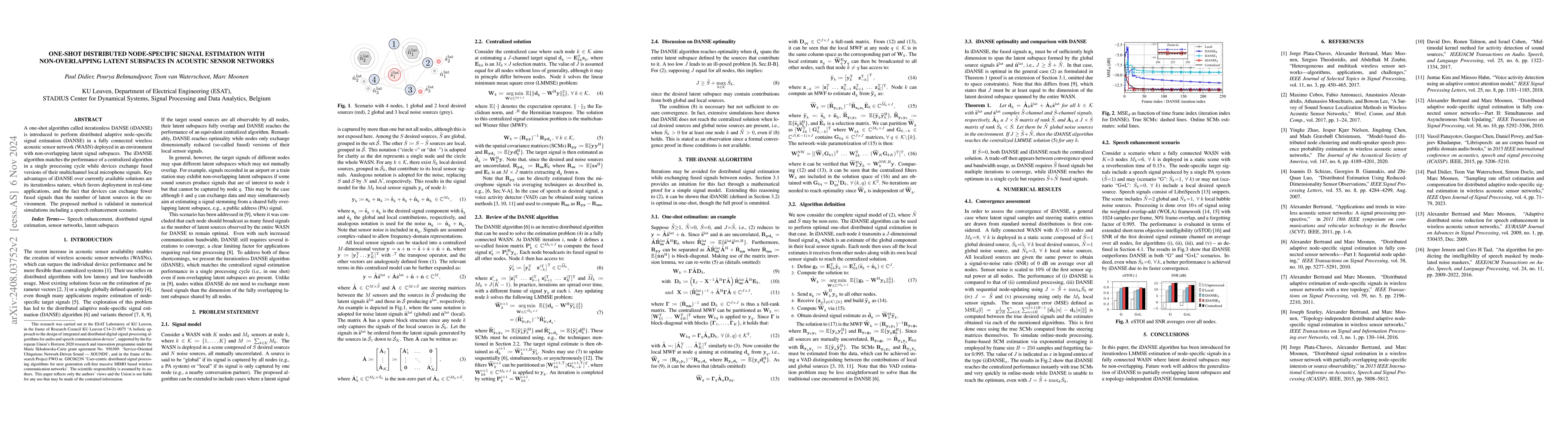 Thumbnail for One-Shot Distributed Node-Specific Signal Estimation with
  Non-Overlapping Latent Subspaces in Acoustic Sensor Networks