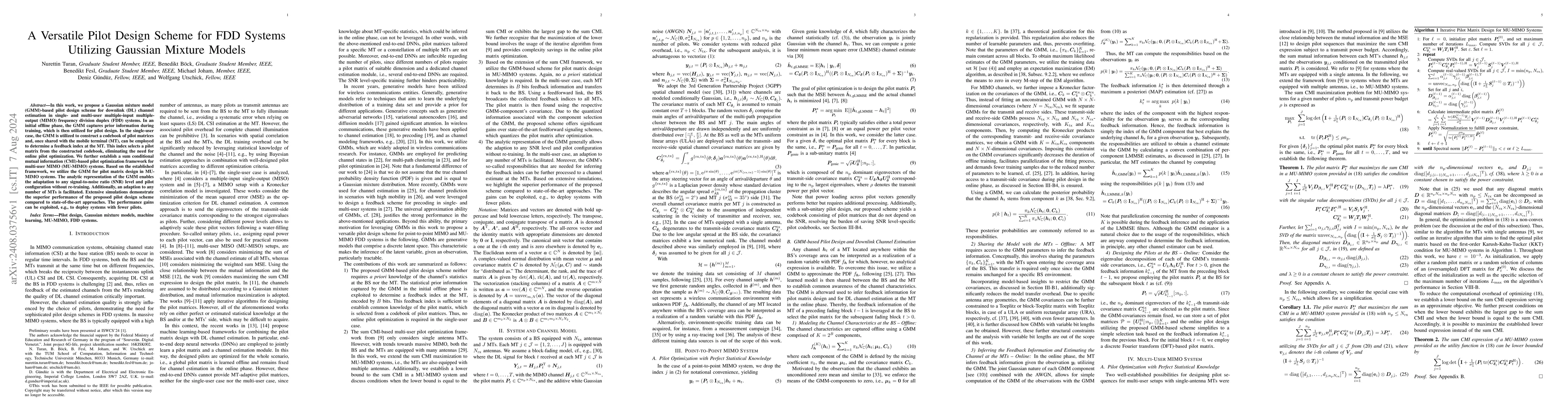 Thumbnail for A Versatile Pilot Design Scheme for FDD Systems Utilizing Gaussian
  Mixture Models