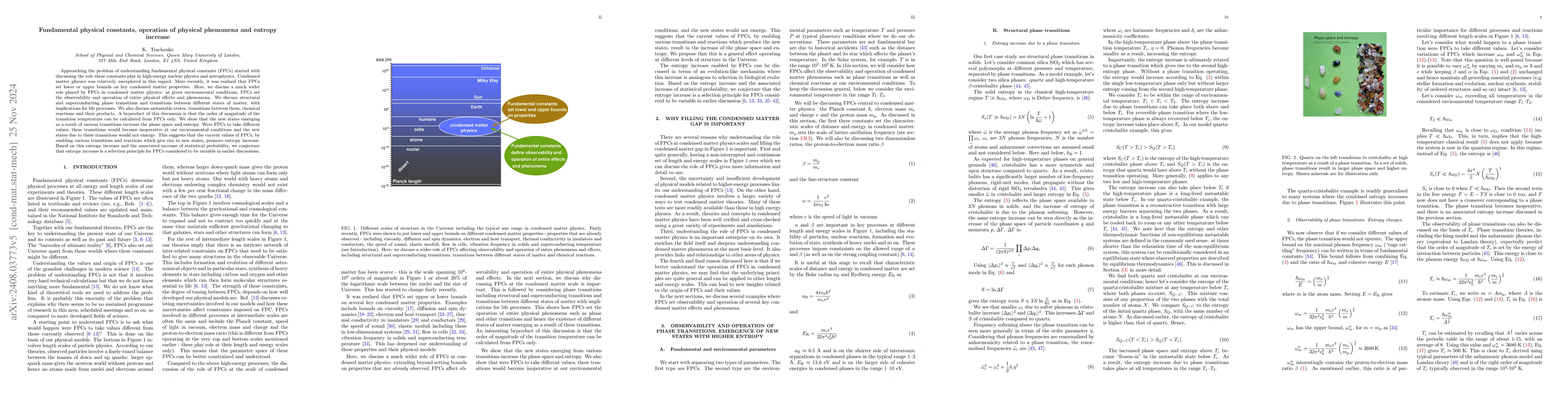 Thumbnail for Fundamental physical constants, operation of physical phenomena and
  entropy increase
