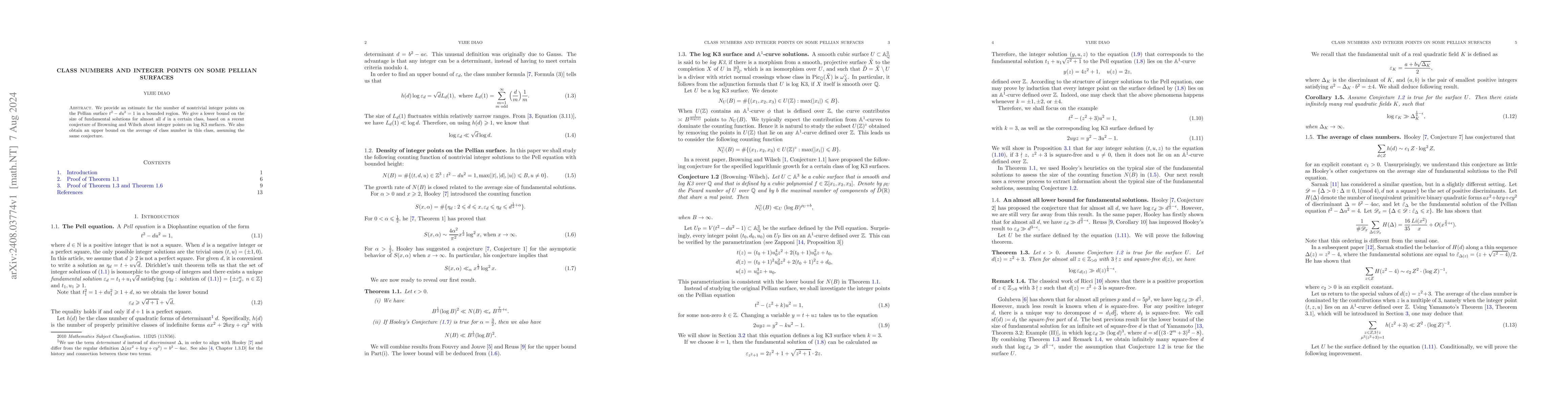 Thumbnail for Class numbers and integer points on some Pellian surfaces