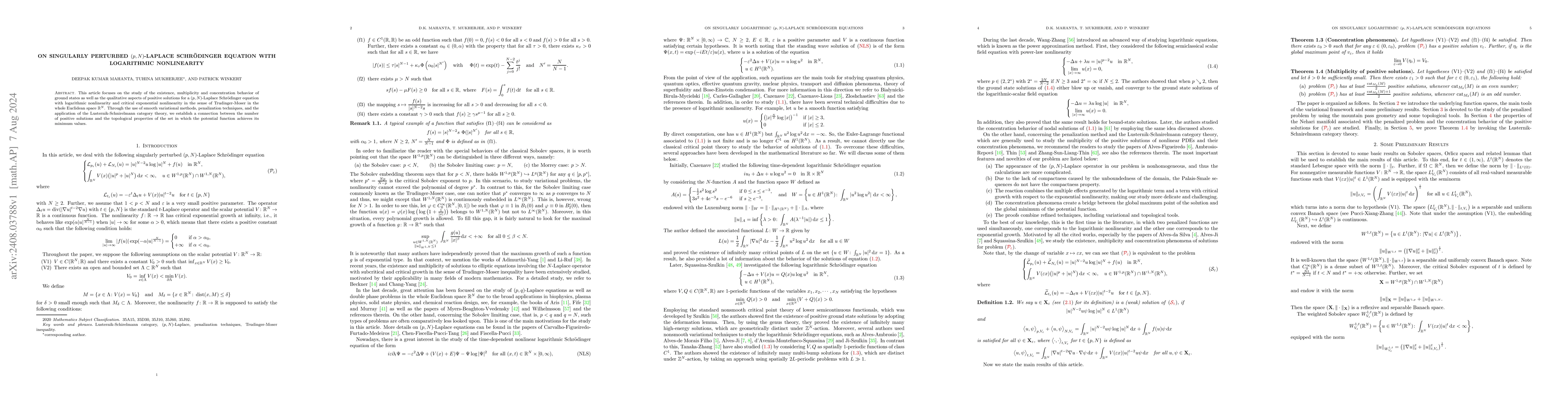 Thumbnail for On singularly perturbed $(p, n )$-Laplace Schrödinger equation with
  logarithmic nonlinearity