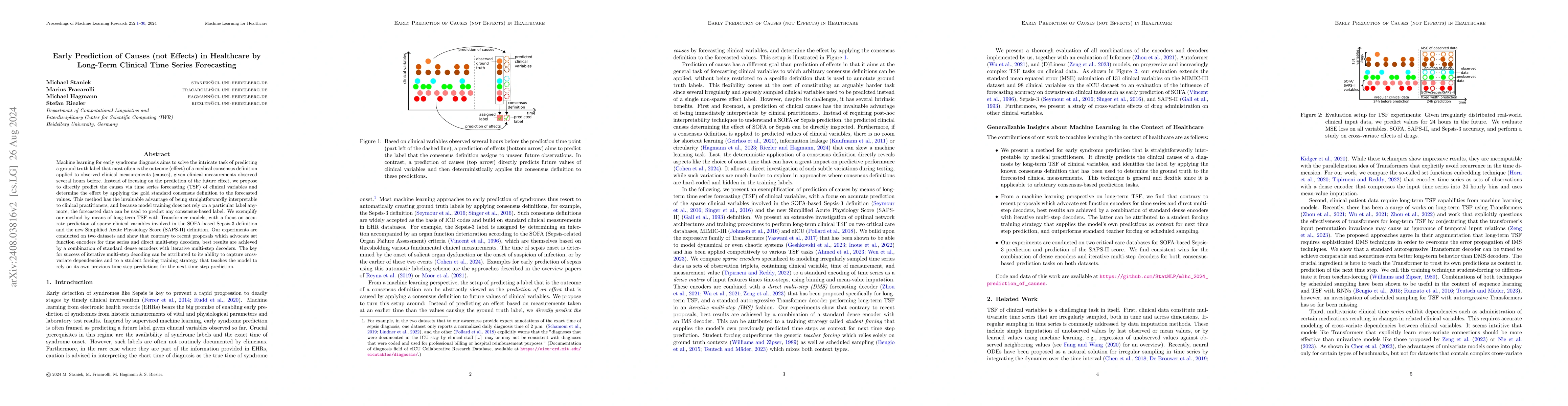 Thumbnail for Early Prediction of Causes (not Effects) in Healthcare by Long-Term
  Clinical Time Series Forecasting