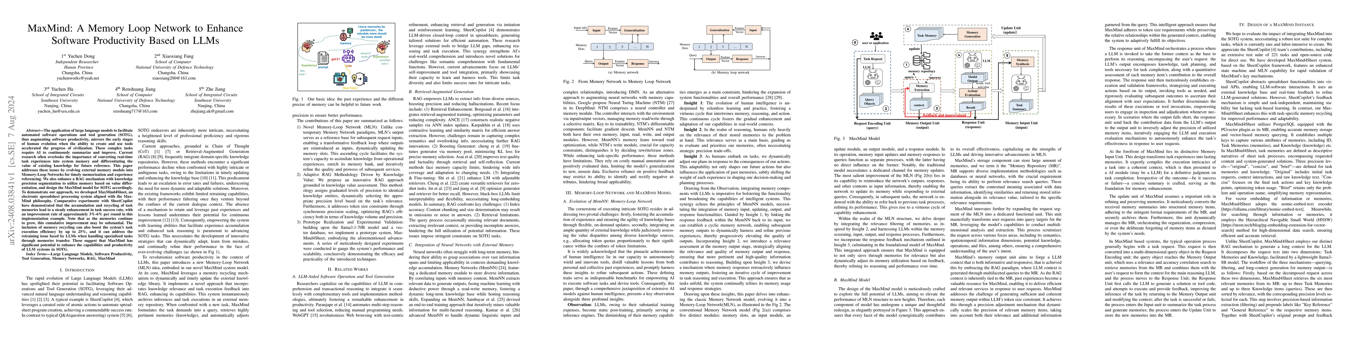 Thumbnail for MaxMind: A Memory Loop Network to Enhance Software Productivity based on
  Large Language Models