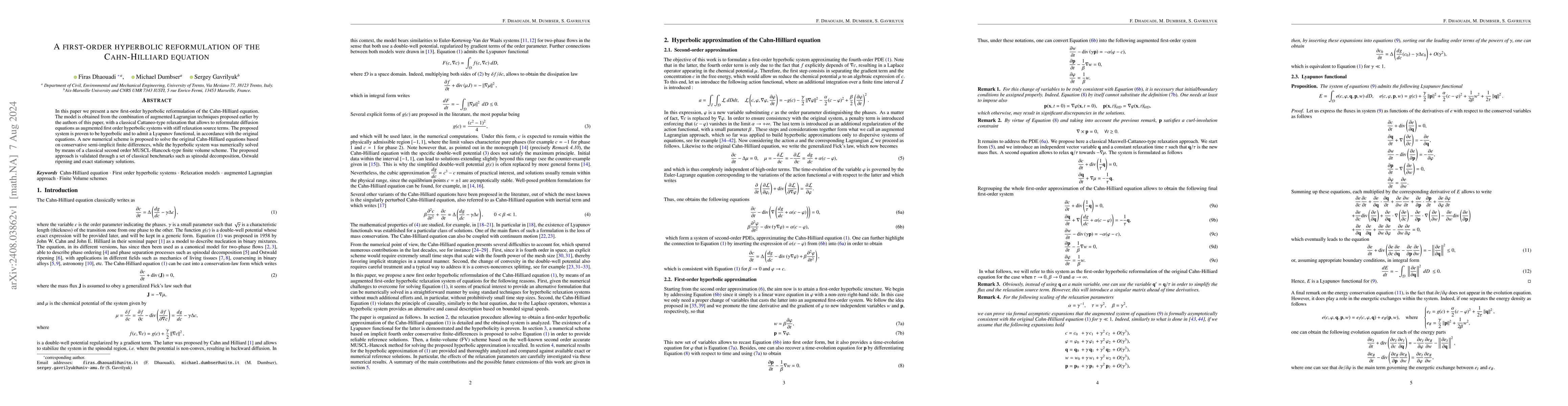 Thumbnail for A first-order hyperbolic reformulation of the Cahn-Hilliard equation