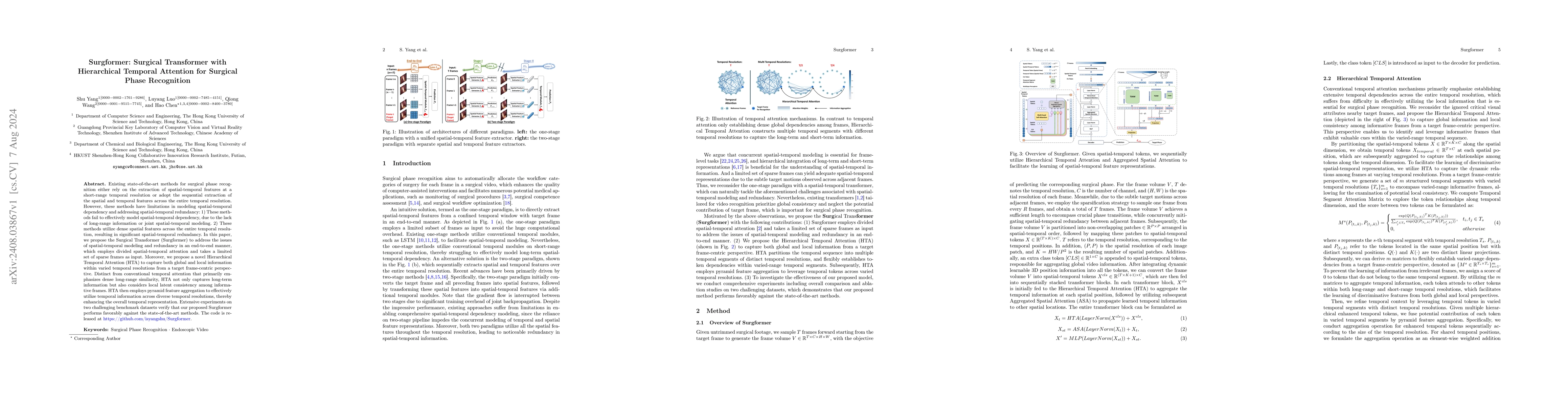 Thumbnail for Surgformer: Surgical Transformer with Hierarchical Temporal Attention
  for Surgical Phase Recognition