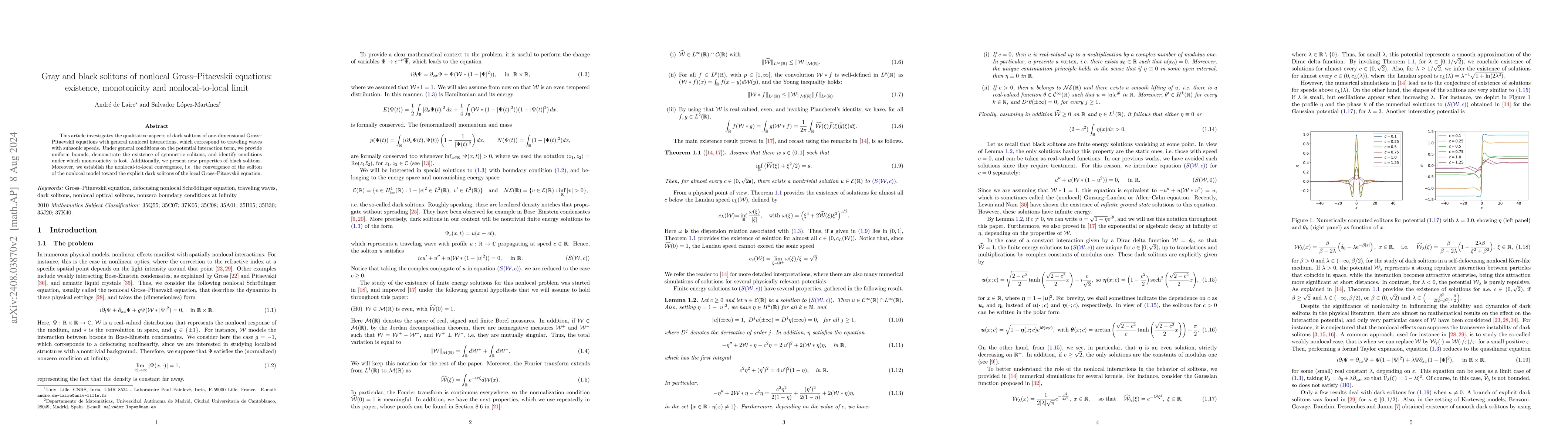 Thumbnail for Gray and black solitons of nonlocal Gross-Pitaevskii equations:
  existence, monotonicity and nonlocal-to-local limit